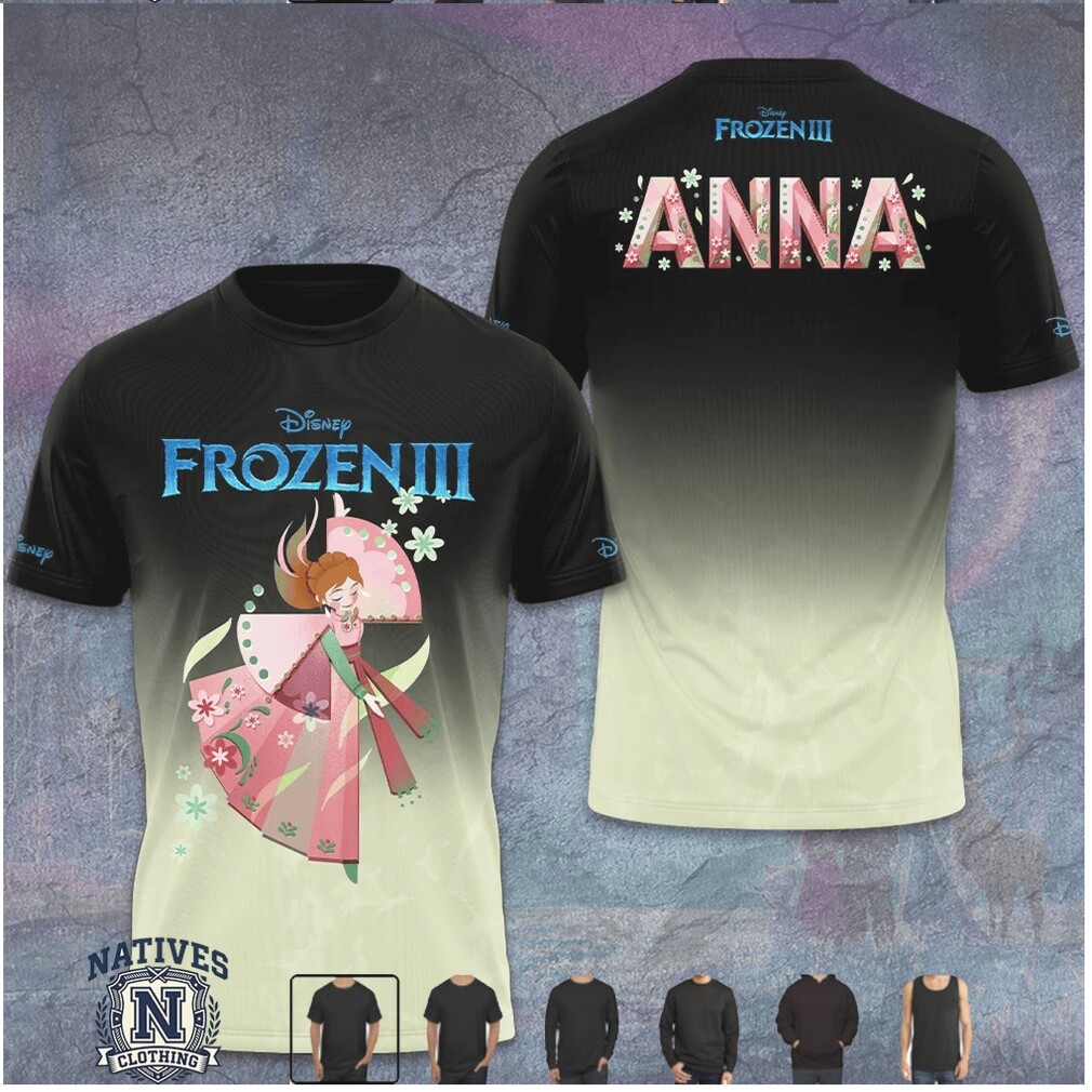 Frozen 3 Anna Floral Winter Fantasy Movie Fan T Shirt Frozen 3 Anna Floral Winter Fantasy Movie Fan T Shirt