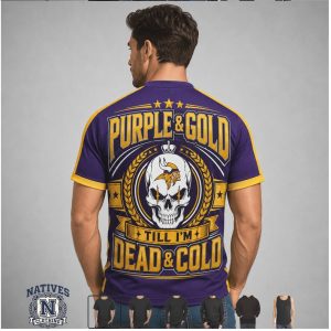 Minnesota Vikings Skull Logo Till Dead And Cold Football T Shirt
