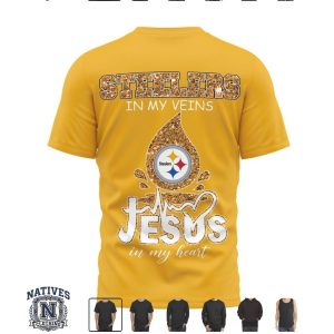 Pittsburgh Steelers Jesus In My Heart Cross Faith Football T Shirt