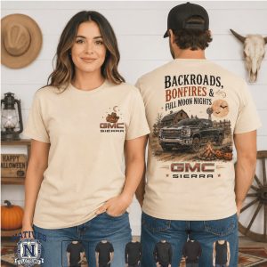 GMC Sierra Truck Bonfires Full Moon Autumn Fall Country T Shirt