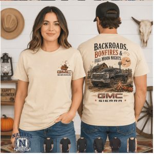 GMC Sierra Truck Bonfires Full Moon Autumn Fall Country T Shirt