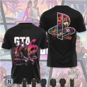 GTA 6 Vice City PlayStation Retro Aesthetic Graphic T Shirt