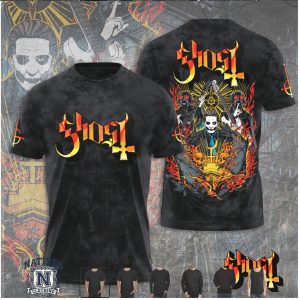 Ghost Band Papa Emeritus Fire Heavy Metal Rock T Shirt