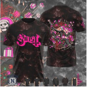 Ghost Band Pink Logo Papa Santa Holiday Christmas Rock T Shirt