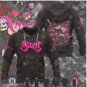 Ghost Band Pink Logo Papa Santa Holiday Christmas Rock T Shirt