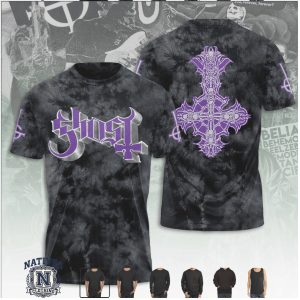 Ghost Band Purple Grucifix Inverted Cross Tie Dye Rock T Shirt