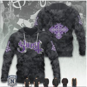 Ghost Band Purple Grucifix Inverted Cross Tie Dye Rock T Shirt