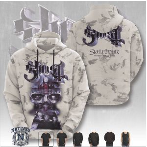 Ghost Band Skeletour 2025 Skull Cathedral Bleach Wash T Shirt