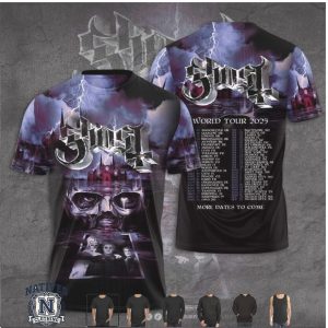 Ghost Band World Tour 2025 Heavy Metal Rock Concert T Shirt