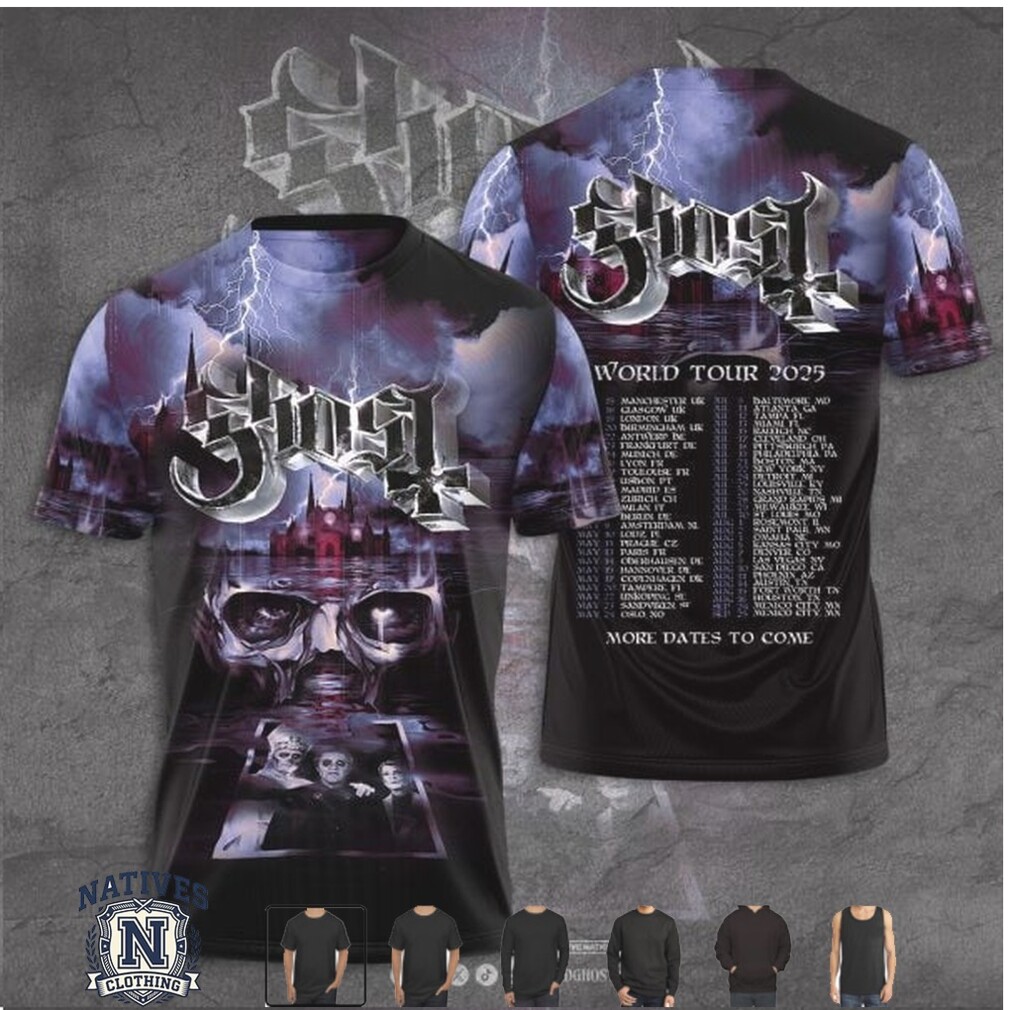 Ghost Band World Tour 2025 Heavy Metal Rock Concert T Shirt Ghost Band World Tour 2025 Heavy Metal Rock Concert T Shirt