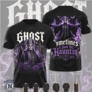 Ghost Sometimes I Just Be Hauntin Purple Rose Hoodie