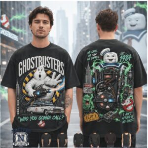 Ghostbusters 1984 Stay Puft Ecto 1 Movie Retro T Shirt