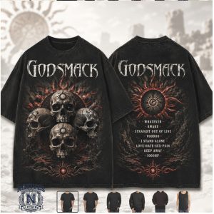 Godsmack Skull Sun Graphic Heavy Metal Rock Band Tour T Shirt