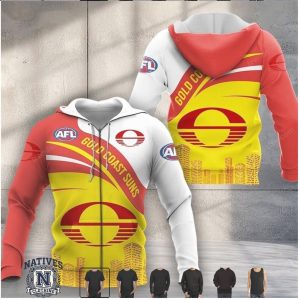 Gold Coast Suns Logo City Skyline Graphic Hoodie T Shirt