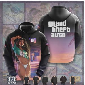Grand Theft Auto VI Lucia Vice City Sunset Beach Portrait Graphic T Shirt