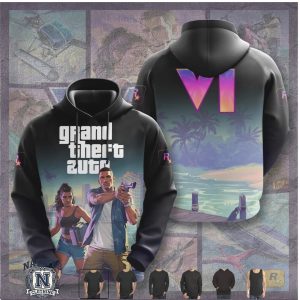 Grand Theft Auto VI Pier Standoff Action Duo Gaming Graphic T Shirt