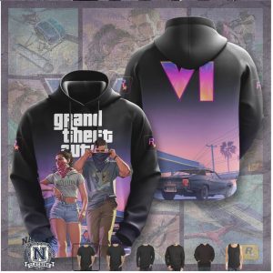Grand Theft Auto VI Rockstar Games Retro Style Video Game T Shirt