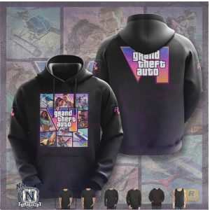 Grand Theft Auto VI Vice City Montage Character Grid Graphic T Shirt