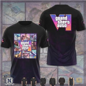 Grand Theft Auto VI Vice City Montage Character Grid Graphic T Shirt
