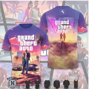 Grand Theft Auto VI Vice City Sunset Beach T Shirt