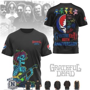 Grateful Dead 60th Anniversary Dancing Bear Skeleton T Shirt