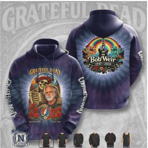Grateful Dead Bob Weir Skeleton Rose Rainbow Tribute T Shirt