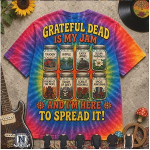 Grateful Dead Music Dancing Bears Songs Jars Jam Tie Dye T Shirt