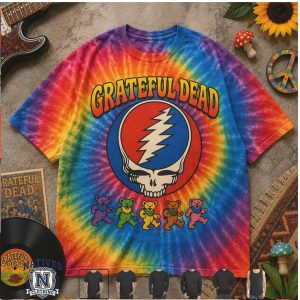 Grateful Dead Music Dancing Bears Songs Jars Jam Tie Dye T Shirt