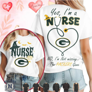 Green Bay Football Nurse Halloween Stethoscope T Shirt