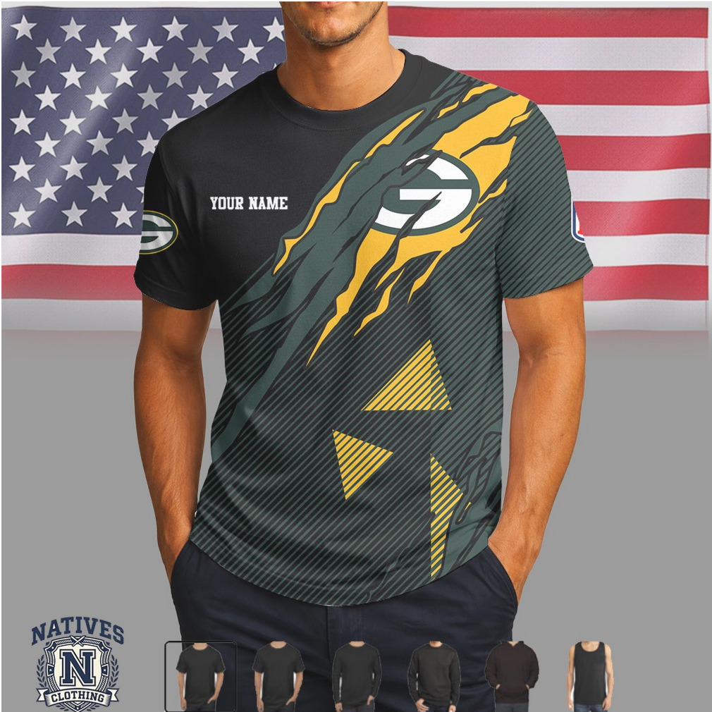 Green Bay Packers Custom Name Personalized Football T Shirt Green Bay Packers Custom Name Personalized Football T Shirt