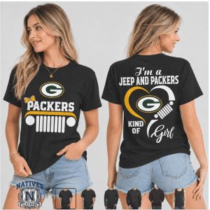 Green Bay Packers Jeep Heartbeat Kind Of Girl T Shirt