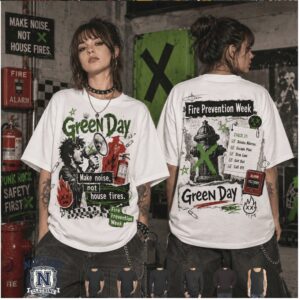 Green Day Make Noise Not House Fires Punk Rock T Shirt