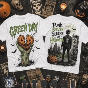 Green Day Pumpkin Heart Grenade Punk Never Sleeps Halloween T Shirt