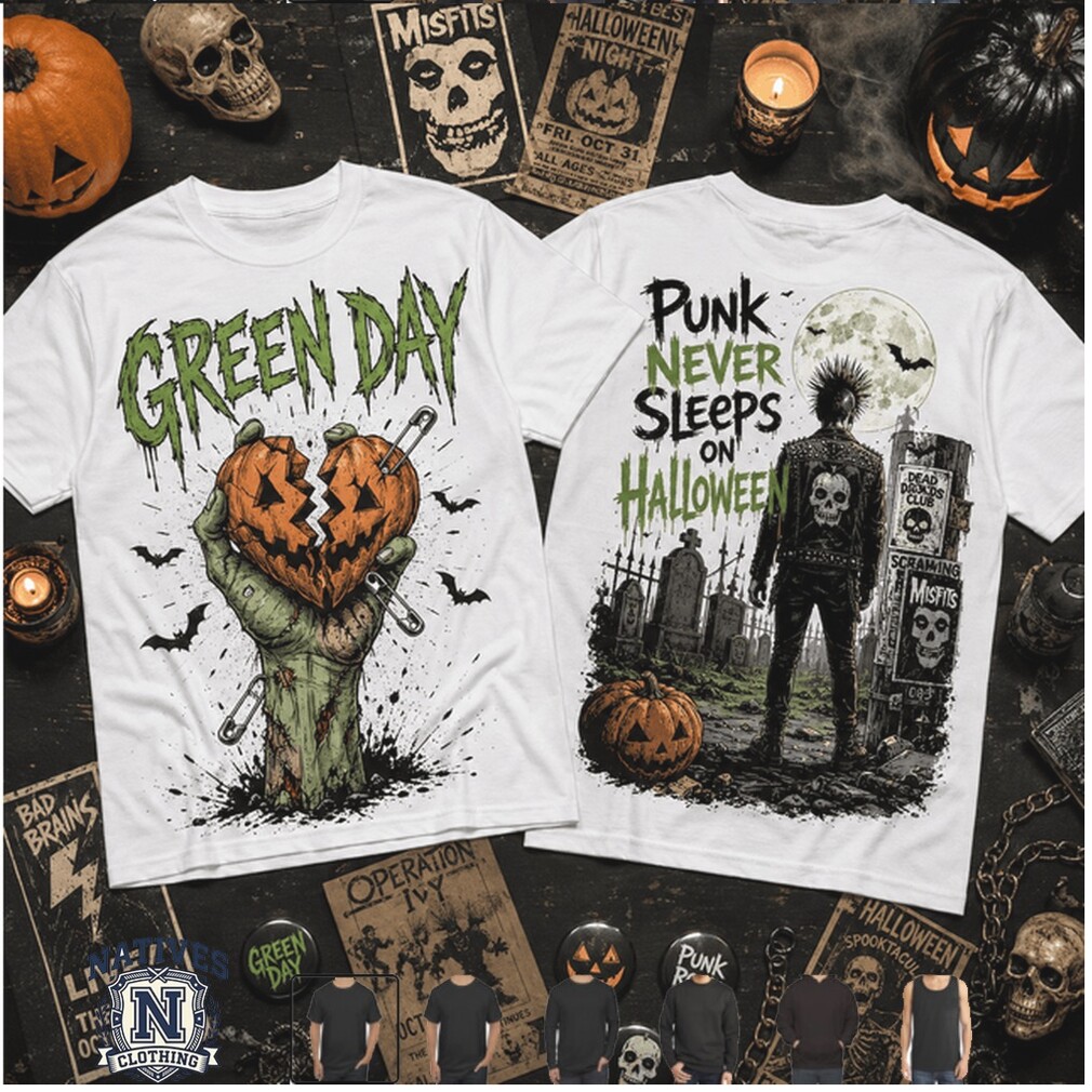 Green Day Pumpkin Heart Grenade Punk Never Sleeps Halloween T Shirt Green Day Pumpkin Heart Grenade Punk Never Sleeps Halloween T Shirt