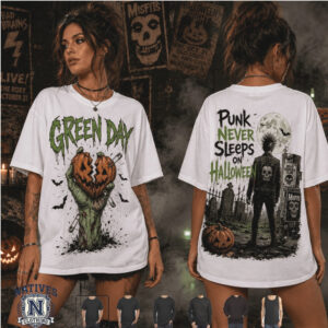 Green Day Pumpkin Zombie Hand Halloween Rock Band T Shirt