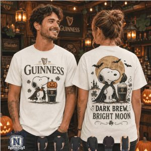 Guinness Snoopy Vampire Dark Brew Bright Moon St Patricks Halloween T Shirt