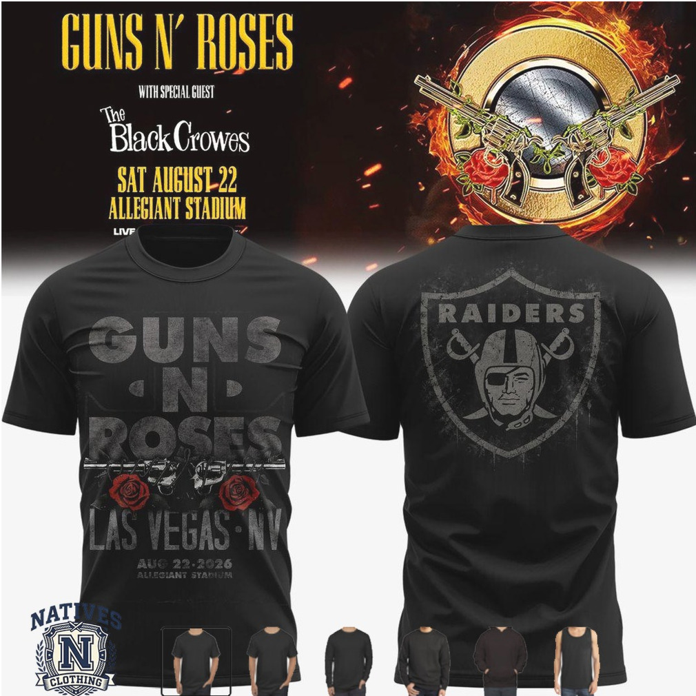 Guns N Roses Las Vegas Raiders Rock Band Concert T Shirt Guns N Roses Las Vegas Raiders Rock Band Concert T Shirt