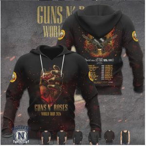 Guns N Roses World Tour 2026 Diamond Hand Skull Graphic T Shirt