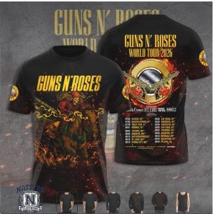 Guns N Roses World Tour 2026 Skull Cowboy Riding Horse T Shirt
