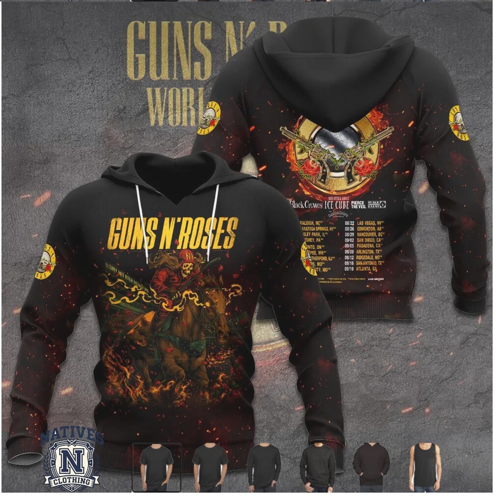 Guns N Roses World Tour 2026 Skull Cowboy Riding Horse T Shirt Guns N Roses World Tour 2026 Skull Cowboy Riding Horse T Shirt