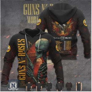 Guns N Roses World Tour 2026 Skull With Gun Vintage Style T Shirt