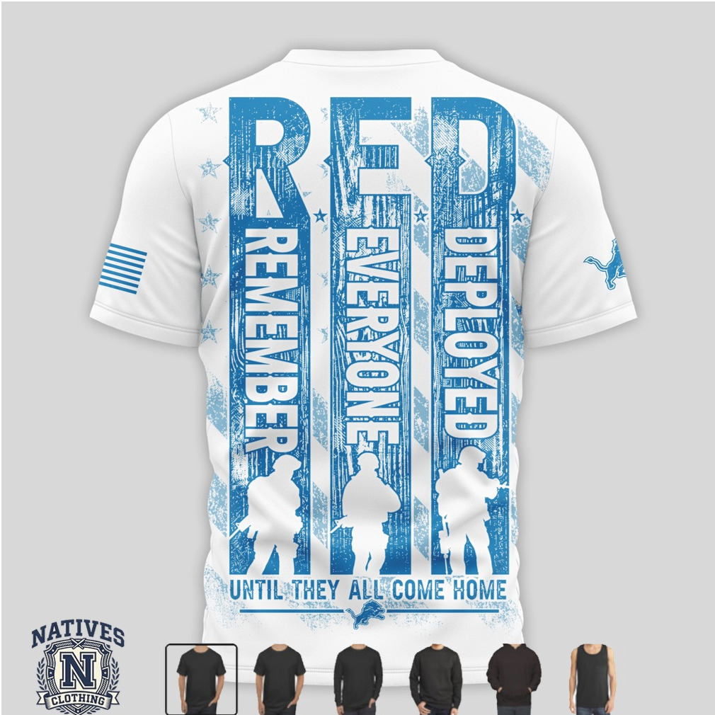 Detroit Lions Red Friday Remember Deployed Heart T Shirt Detroit Lions Red Friday Remember Deployed Heart T Shirt