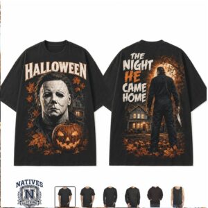Halloween Michael Myers Haddonfield Pumpkin Night He Came Home T Shirt