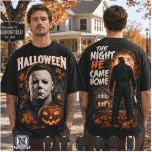 Halloween Michael Myers Haddonfield Pumpkin Night He Came Home T Shirt