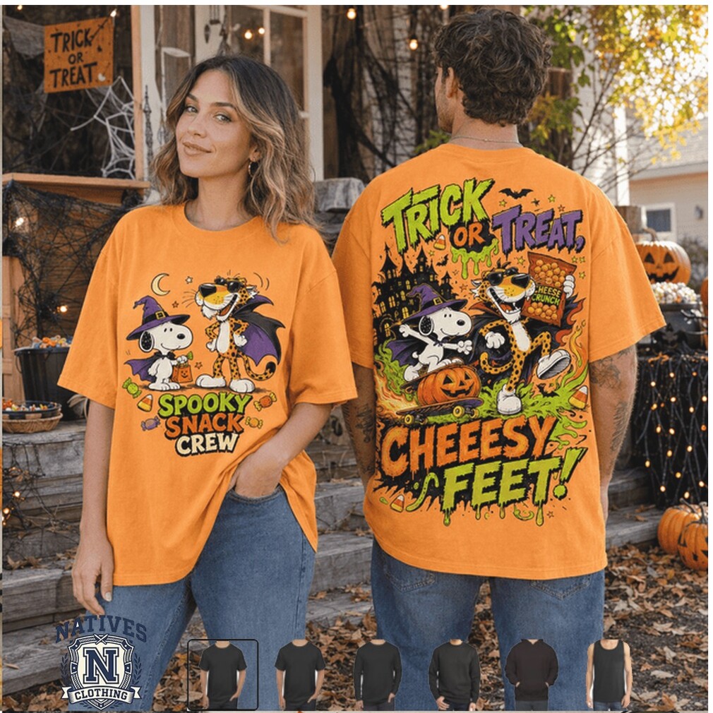 Halloween Snoopy Cheetah Spooky Snack Crew Cheezy Feet T Shirt Halloween Snoopy Cheetah Spooky Snack Crew Cheezy Feet T Shirt