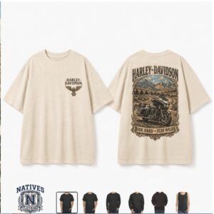 Harley Davidson Motorcycle Desert Highway Ride Hard T Shirt