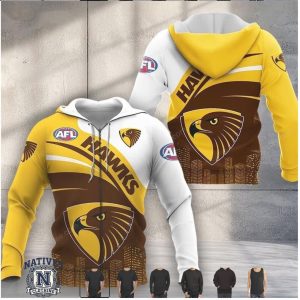 Hawthorn Hawks Mascot City Graphic Hoodie T Shirt Apparel