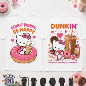 Hello Kitty Dunkin Donuts Coffee Sweet Treat Graphic T Shirt Hello Kitty Dunkin Donuts Coffee Sweet Treat Graphic T Shirt