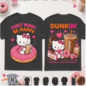 Hello Kitty Dunkin Donuts Coffee Sweet Treat Graphic T Shirt