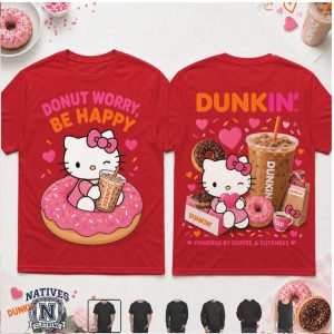 Hello Kitty Dunkin Donuts Coffee Sweet Treat Graphic T Shirt